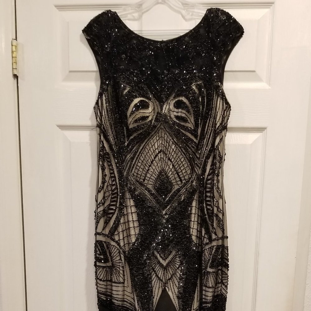 Jasz Couture Black Beaded Gown